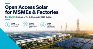 Open access solar MSME factory India 2026 complete guide aerial industrial zone rooftop ground mounted