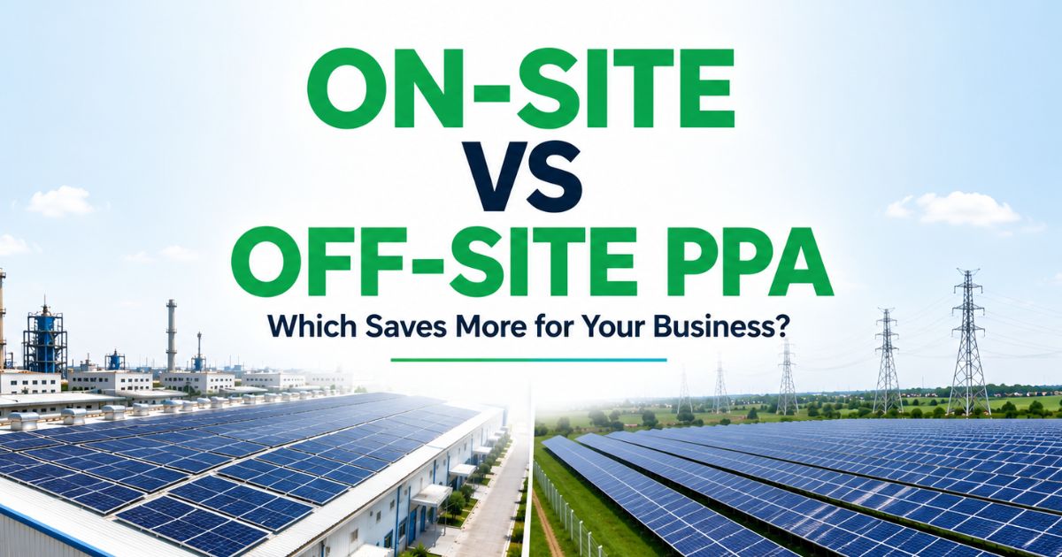 on-site vs off-site solar PPA India 2026 comparison