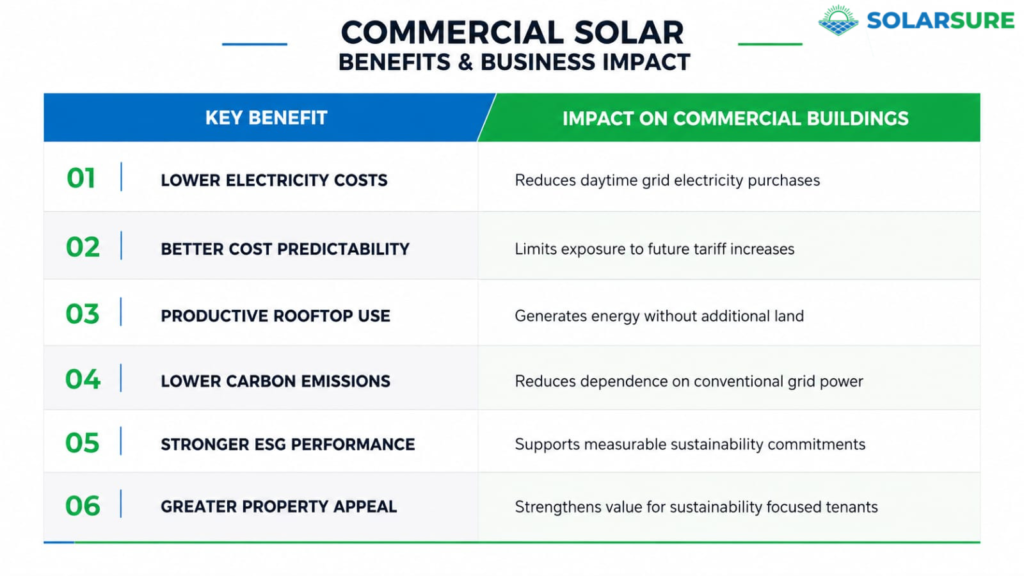 Key benefits of commercial solar energy for buildings