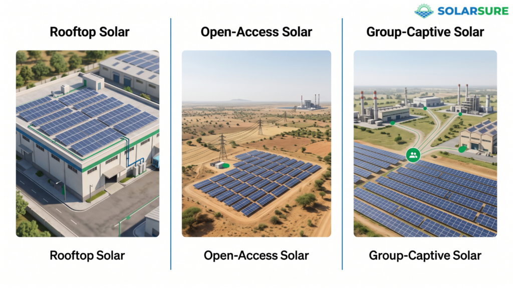 Rooftop, open-access and group-captive solar procurement models